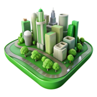 extraordinary artistic Green Infrastructure Cityscape Transparent Background Element premium png