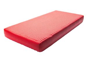 Comfortable red mattress ready for use in any room png