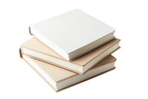 Stack of elegant blank notebooks on display png
