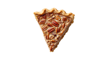 Delicious pecan pie slice on a white background png