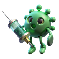 extraordinary abstract Green Nanobot Injecting Medicine Transparent Background original png