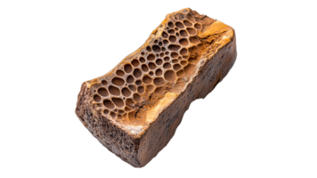 Unique fossilized honeycomb structure on display png