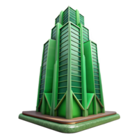 serene artistic Green Skyscraper Low Angle View Isolated exclusive png