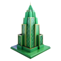 stunning creative Green Skyscraper Low Poly Style Transparent Background Element original png