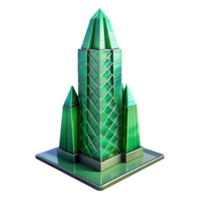 wonderful artistic Green Skyscraper Low Poly Style Transparent Background Element png