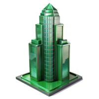 vibrant abstract Green Skyscraper Modern Design Transparent Background Element high resolution png