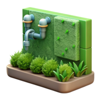 elegant abstract Green Wall with Integrated Seating Cutout Modern Design exclusive png