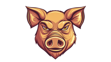 Angry pig with sharp features png