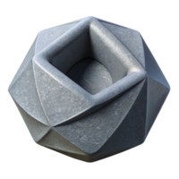 elegant artistic Grey 3d Printed Object Angled View Isolated genuine png
