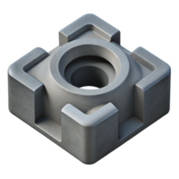 magnificent contemporary Grey 3d Printed Part Isometric View Transparent Background detailed png