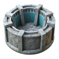 vibrant modern Grey Concrete Dam Top View Transparent Background png
