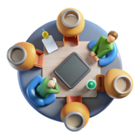 beautiful vintage Group Brainstorming Meeting Cutout with Top View Perspective premium png