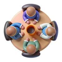 vibrant traditional Group Brainstorming Session Cutout Top View high resolution png