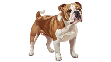 Proud bulldog in colorful art png