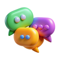 elegant rustic Group Discussion Speech Bubbles Isolated with Bright Colors exclusive png