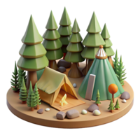 wonderful abstract Group Camping in Forest Cutout high resolution png