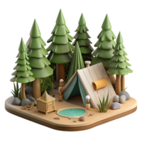 impressive vintage Group Camping in Forest Cutout high quality png