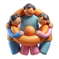 impressive traditional Group Hugging in Circle Cutout authentic png
