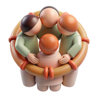 extraordinary artistic Group Hugging in Circle Cutout original png