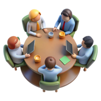 impressive artistic Group Meeting Around Table Cutout with Top Down View detailed png