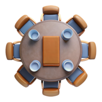 vibrant abstract Group Meeting Table Top View Isolated genuine png