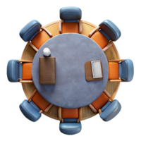 wonderful modern Group Meeting Table Top View Isolated original png