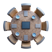 wonderful traditional Group Meeting Table Top View Isolated professional png