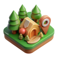 magnificent minimalist Habitat Restoration Icon Isolated Forest Scene detailed png