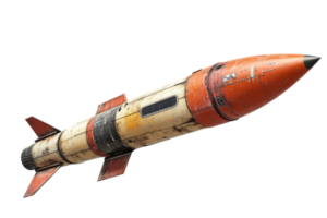 Rocket displayed in an exhibition setting png