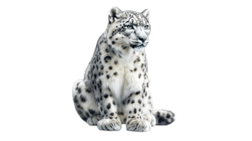 Snow leopard resting in serene posture near snow png