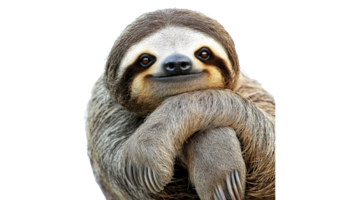 Sloth resting with a friendly expression png