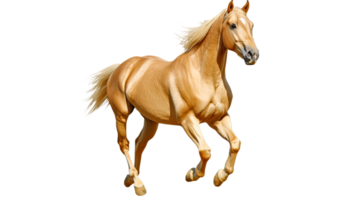 Golden horse running in a bright open space png