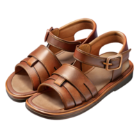 wonderful abstract Handcrafted Leather Sandals Brown Isolated on Transparent Background png