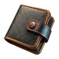 stunning creative Handcrafted Leather Wallet Black Isolated on Transparent Background png