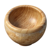 vibrant vintage Handcrafted Wooden Bowl Top View Isolated with Natural Grain png