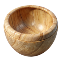 impressive rustic Handcrafted Wooden Bowl Top View Isolated with Natural Grain exclusive png