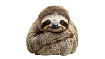 Cute sloth resting with a charming expression png