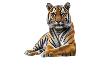 Majestic tiger resting in a natural pose png