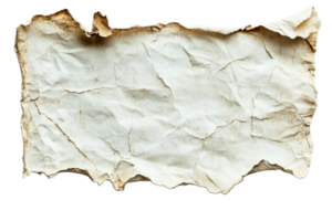 Old crumpled parchment with a rustic texture png
