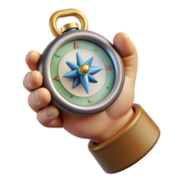 impressive vintage Hand Holding Compass Isolated high resolution png