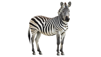 Unique zebra standing against white background png