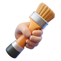 dramatic modern Hand Holding Paintbrush Angled View Isolated on Transparent Background exclusive png