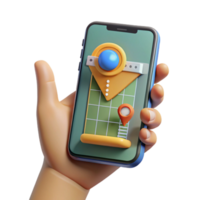 extraordinary modern Hand Holding Smartphone with Ar Interface Cutout Element authentic png