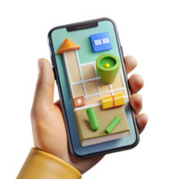impressive abstract Hand Holding Smartphone with Ar Interface Cutout Element png