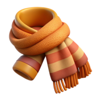 vibrant artistic Hand Knitted Scarf with Fringe Warm Color Palette Isolated on Transparent Background authentic png
