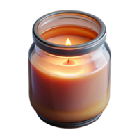 dramatic rustic Handmade Candle in Jar Soft Glow Transparent Background png