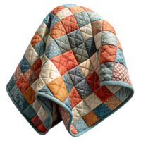 extraordinary classic Handmade Quilt Front View Transparent Background with Patchwork Design high resolution png