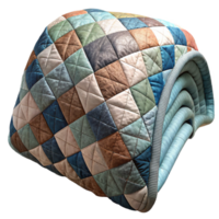 stunning minimalist Handmade Quilt Front View Transparent Background with Patchwork Design high resolution png
