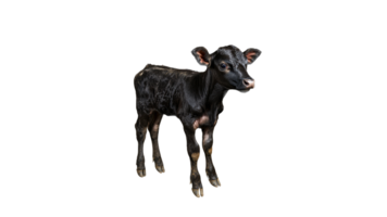 Calf standing on a white background indoors png
