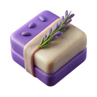 magnificent rustic Handmade Soap Bar with Lavender Sprig Top View Transparent premium png